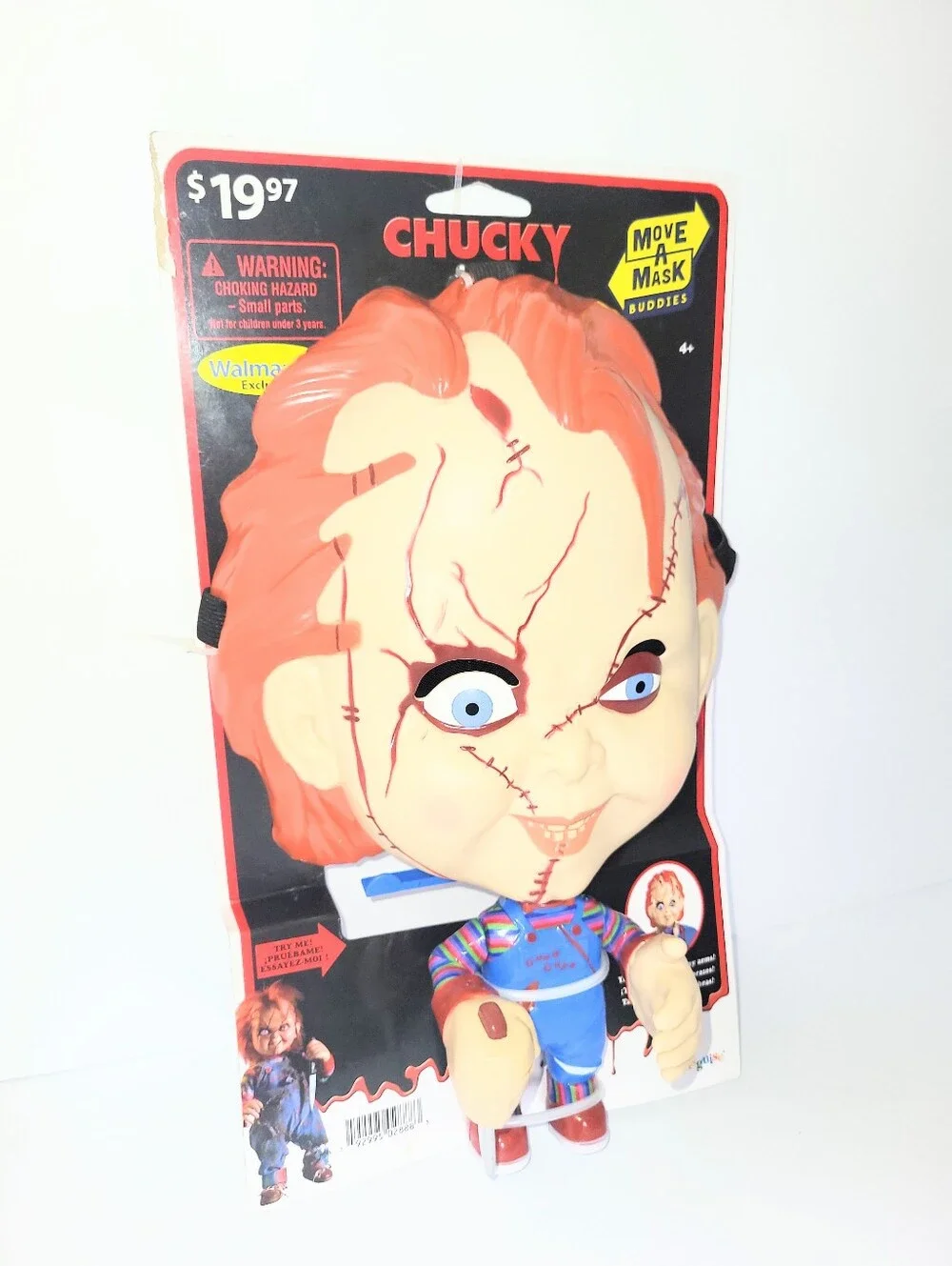 NWT Chucky Mask Move-A-Mask Kid To Adult Halloween Costume Child's Play One Size